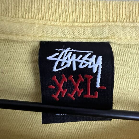 Vintage Stussy Skull Crossbones Shirt Size XXL Yellow - Picture 3 of 6